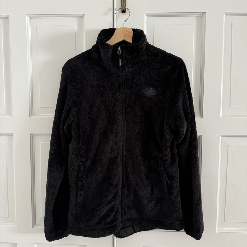 North Face black fleece zip up jacket
